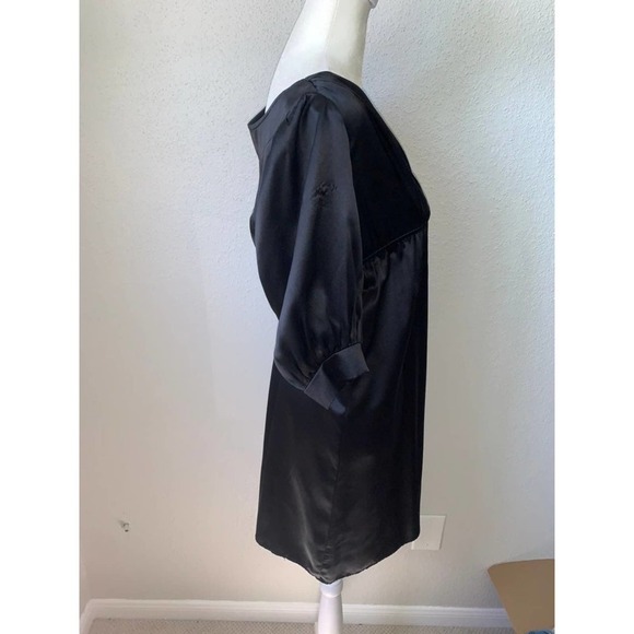 Amanda Uprichard 100% Silk Black V-Neck Dress - Picture 3 of 10